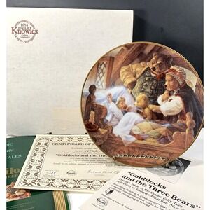 Edwin M Knowles Goldilocks Three Bears Plate # 1894G Classic Fairy Tales Series